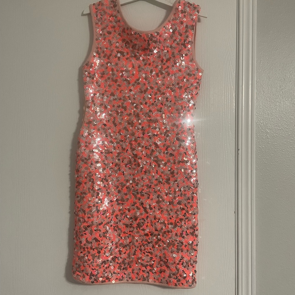 Coral Sequined Dress